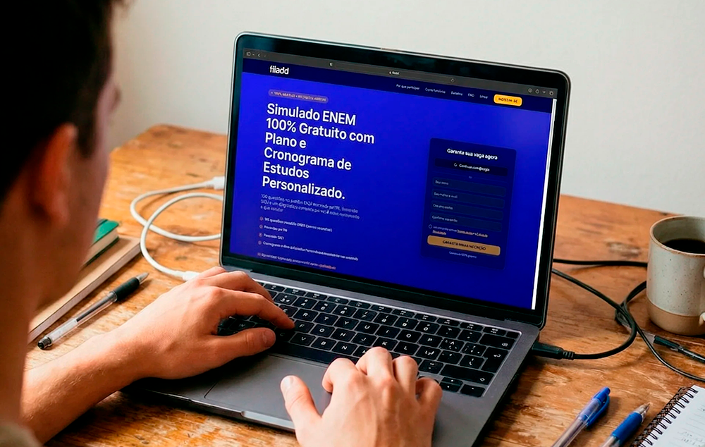 Simulado gratuito replica método oficial do Enem e mostra exatamente quantos pontos faltam para entrar no curso dos sonhos