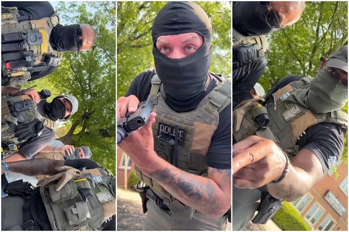 AGENTE DO ICE AMEAÇA CIDADÃ COM ARMA EM MOMENTO TENSO NOS EUA